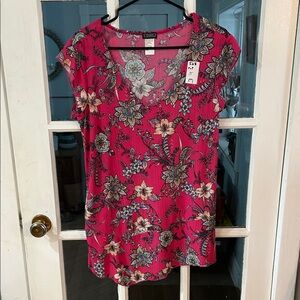 528.  Clientele Pink Floral Blouse